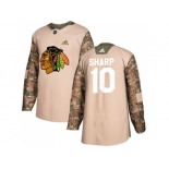 Men Adidas Chicago Blackhawks #10 Patrick Sharp Camo Authentic 2017 Veterans Day Stitched NHL Jersey