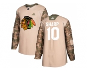 Men Adidas Chicago Blackhawks #10 Patrick Sharp Camo Authentic 2017 Veterans Day Stitched NHL Jersey