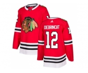 Men Adidas Chicago Blackhawks #12 Alex DeBrincat Red Home Authentic Stitched NHL Jersey