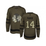 Men Adidas Chicago Blackhawks #14 Richard Panik Green Salute to Service Stitched NHL Jersey