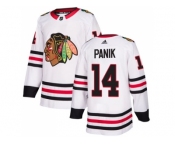 Men Adidas Chicago Blackhawks #14 Richard Panik White Road Authentic Stitched NHL Jersey