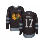 Men Adidas Chicago Blackhawks #17 Lance Bouma Black 1917-2017 100th Anniversary Stitched NHL Jersey