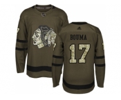 Men Adidas Chicago Blackhawks #17 Lance Bouma Green Salute to Service Stitched NHL Jersey