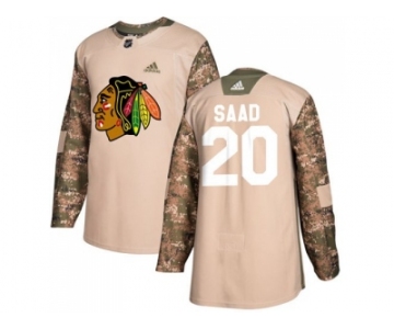 Men Adidas Chicago Blackhawks #20 Brandon Saad Camo Authentic 2017 Veterans Day Stitched NHL Jersey