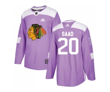 Men Adidas Chicago Blackhawks #20 Brandon Saad Purple Authentic Fights Cancer Stitched NHL Jersey