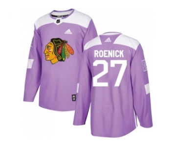 Men Adidas Chicago Blackhawks #27 Jeremy Roenick Purple Authentic Fights Cancer Stitched NHL Jersey