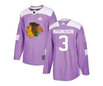 Men Adidas Chicago Blackhawks #3 Keith Magnuson Purple Authentic Fights Cancer Stitched NHL Jersey