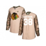 Men Adidas Chicago Blackhawks #38 Ryan Hartman Camo Authentic 2017 Veterans Day Stitched NHL Jersey