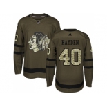 Men Adidas Chicago Blackhawks #40 John Hayden Green Salute to Service Stitched NHL Jersey