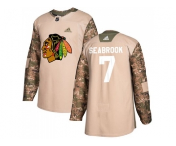 Men Adidas Chicago Blackhawks #7 Brent Seabrook Camo Authentic 2017 Veterans Day Stitched NHL Jersey