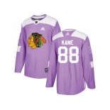 Men Adidas Chicago Blackhawks #88 Patrick Kane Purple Authentic Fights Cancer Stitched NHL Jersey