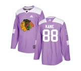 Men Adidas Chicago Blackhawks #88 Patrick Kane Purple Authentic Fights Cancer Stitched NHL Jersey