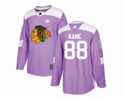 Men Adidas Chicago Blackhawks #88 Patrick Kane Purple Authentic Fights Cancer Stitched NHL Jersey