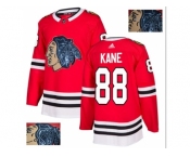 Men Adidas Chicago Blackhawks #88 Patrick Kane Red Home Authentic Fashion Gold Stitched NHL Jersey