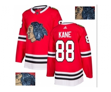 Men Adidas Chicago Blackhawks #88 Patrick Kane Red Home Authentic Fashion Gold Stitched NHL Jersey