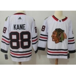 Men Adidas Chicago Blackhawks #88 Patrick Kane White Road Authentic Stitched NHL Jersey