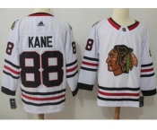 Men Adidas Chicago Blackhawks #88 Patrick Kane White Road Authentic Stitched NHL Jersey