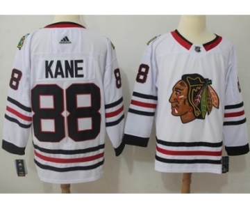 Men Adidas Chicago Blackhawks #88 Patrick Kane White Road Authentic Stitched NHL Jersey