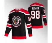 Men Chicago Blackhawks #98 Connor Bedard Black Stitched Hockey Jersey