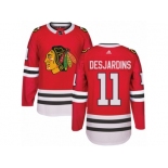 Men's Adidas Chicago Blackhawks #11 Andrew Desjardins Authentic Red Home NHL Jersey