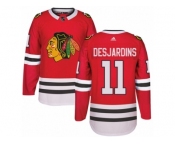 Men's Adidas Chicago Blackhawks #11 Andrew Desjardins Authentic Red Home NHL Jersey