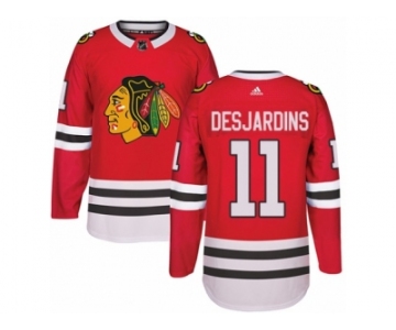 Men's Adidas Chicago Blackhawks #11 Andrew Desjardins Authentic Red Home NHL Jersey