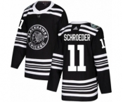 Men's Adidas Chicago Blackhawks #11 Jordan Schroeder Authentic Black 2019 Winter Classic NHL Jersey