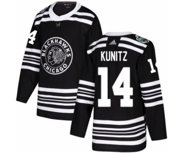 Men's Adidas Chicago Blackhawks #14 Chris Kunitz Authentic Black 2019 Winter Classic NHL Jersey