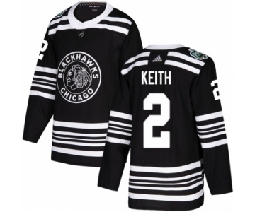 Men's Adidas Chicago Blackhawks #2 Duncan Keith Authentic Black 2019 Winter Classic NHL Jersey