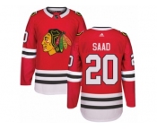 Men's Adidas Chicago Blackhawks #20 Brandon Saad Premier Red Home NHL Jersey