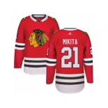 Men's Adidas Chicago Blackhawks #21 Stan Mikita Authentic Red Home NHL Jersey