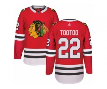 Men's Adidas Chicago Blackhawks #22 Jordin Tootoo Authentic Red Home NHL Jersey