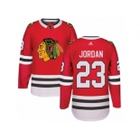 Men's Adidas Chicago Blackhawks #23 Michael Jordan Authentic Red Home NHL Jersey