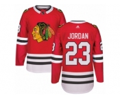 Men's Adidas Chicago Blackhawks #23 Michael Jordan Authentic Red Home NHL Jersey