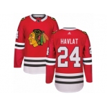 Men's Adidas Chicago Blackhawks #24 Martin Havlat Authentic Red Home NHL Jersey