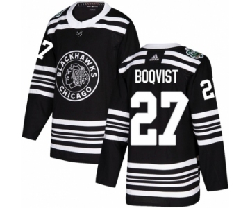 Men's Adidas Chicago Blackhawks #27 Adam Boqvist Authentic Black 2019 Winter Classic NHL Jersey