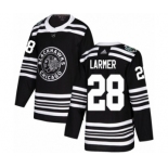 Men's Adidas Chicago Blackhawks #28 Steve Larmer Authentic Black 2019 Winter Classic NHL Jersey