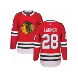 Men's Adidas Chicago Blackhawks #28 Steve Larmer Authentic Red Home NHL Jersey