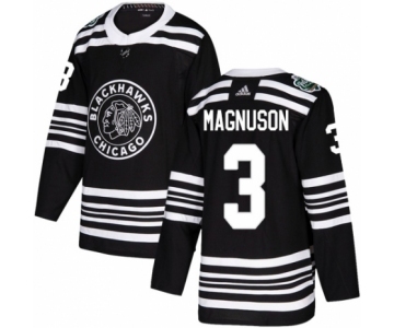 Men's Adidas Chicago Blackhawks #3 Keith Magnuson Authentic Black 2019 Winter Classic NHL Jersey