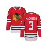 Men's Adidas Chicago Blackhawks #3 Keith Magnuson Authentic Red Home NHL Jersey