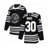 Men's Adidas Chicago Blackhawks #30 Cam Ward Authentic Black 2019 Winter Classic NHL Jersey