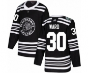 Men's Adidas Chicago Blackhawks #30 Cam Ward Authentic Black 2019 Winter Classic NHL Jersey