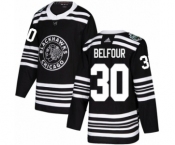 Men's Adidas Chicago Blackhawks #30 ED Belfour Authentic Black 2019 Winter Classic NHL Jersey