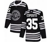 Men's Adidas Chicago Blackhawks #35 Tony Esposito Authentic Black 2019 Winter Classic NHL Jersey