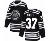 Men's Adidas Chicago Blackhawks #37 Graham Knott Authentic Black 2019 Winter Classic NHL Jersey