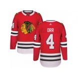 Men's Adidas Chicago Blackhawks #4 Bobby Orr Authentic Red Home NHL Jersey