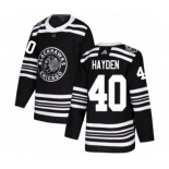 Men's Adidas Chicago Blackhawks #40 John Hayden Authentic Black 2019 Winter Classic NHL Jersey