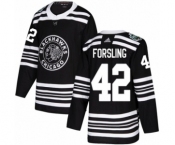 Men's Adidas Chicago Blackhawks #42 Gustav Forsling Authentic Black 2019 Winter Classic NHL Jersey