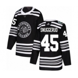 Men's Adidas Chicago Blackhawks #45 Luc Snuggerud Authentic Black 2019 Winter Classic NHL Jersey