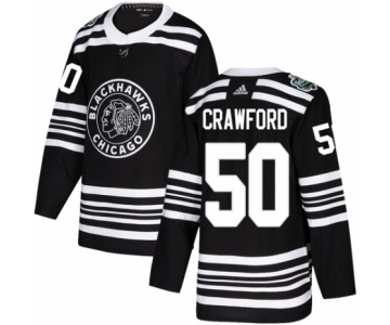 Men's Adidas Chicago Blackhawks #50 Corey Crawford Authentic Black 2019 Winter Classic NHL Jersey